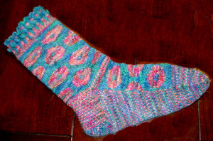 Finished Poppy Sock
